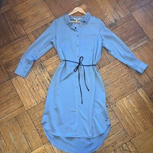 Garcia Jeans Satin Blue Shirt Dress